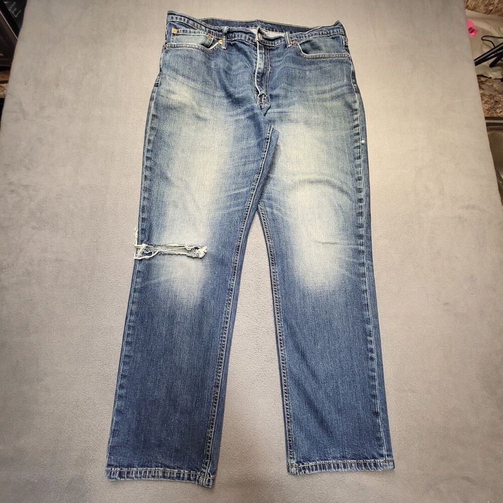 Levis 541 Jeans Mens 36x30‎ Blue Straight Leg Denim Distressed Stretch